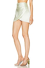 The Sei Wrap Mini Skirt in Celadon, view 3, click to view large image.