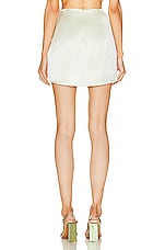 The Sei Wrap Mini Skirt in Celadon, view 4, click to view large image.