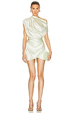 The Sei Wrap Mini Skirt in Celadon, view 5, click to view large image.