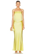 The Sei Bias Maxi Skirt in Limoncello, view 4, click to view large image.