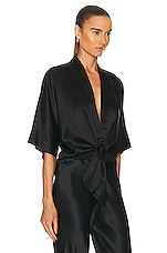 The Sei for FWRD Dolman Tie Front Blouse in Black, view 2, click to view large image.