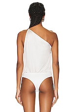 The Sei One Shoulder Bodysuit in Frost, view 4, click to view large image.