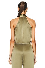 The Sei Sleeveless Tie Front Blouse in Sage, view 3, click to view large image.