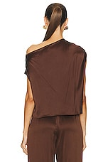 The Sei Drape Top in Chocolate, view 4, click to view large image.
