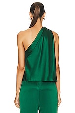 The Sei One Shoulder Drape Top in Pine, view 4, click to view large image.