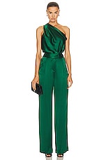 The Sei One Shoulder Drape Top in Pine, view 5, click to view large image.