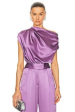 The Sei Draped Top in Amethyst, view 1, click to view large image.