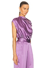 The Sei Draped Top in Amethyst, view 2, click to view large image.
