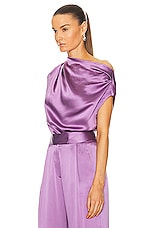 The Sei Draped Top in Amethyst, view 3, click to view large image.