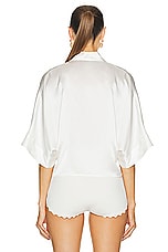 The Sei Dolman Tie Front Blouse in Ivory, view 3, click to view large image.