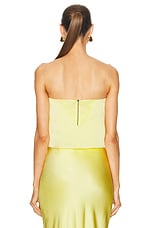 The Sei Draped Corset Top in Limoncello, view 3, click to view large image.