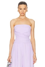 The Sei Pleated Bustier Top in Icy Lilac, view 1, click to view large image.