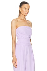 The Sei Pleated Bustier Top in Icy Lilac, view 2, click to view large image.