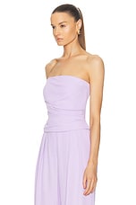 The Sei Pleated Bustier Top in Icy Lilac, view 3, click to view large image.