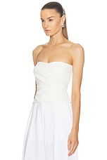 The Sei Strapless Pleat Top in Ivory, view 3, click to view large image.