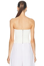 The Sei Strapless Pleat Top in Ivory, view 4, click to view large image.