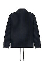 TS(S) Block Stripe High Density Cloth Coach Jacket in Black & Navy, view 2, click to view large image.