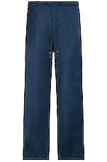 TS(S) Garment Dye Viscose*linen*cotton Satin Cloth Drawstring Pants in NAVY, view 1, click to view large image.
