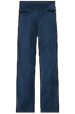 TS(S) Garment Dye Viscose*linen*cotton Satin Cloth Drawstring Pants in NAVY, view 2, click to view large image.