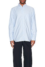 TS(S) Pastel Color Cotton Oxford Cloth B.d. Shirt in BLUE, view 3, click to view large image.