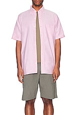 TS(S) Pastel Color Cotton Oxford Cloth B.d. Short Sleeve Shirt in PINK, view 3, click to view large image.