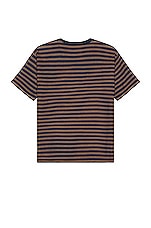 TS(S) Combination Horizontal Stripe Viscose*polyester Cloth Pocket T-shirt in NAVY, view 2, click to view large image.