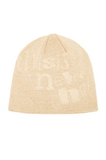 thisisneverthat Debossed No Cuff Beanie in Beige, view 1, click to view large image.