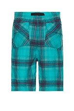 thisisneverthat Belted Check Short in Green, view 2, click to view large image.