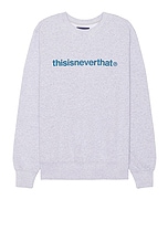 thisisneverthat T-logo Crewneck in Heather Grey, view 1, click to view large image.