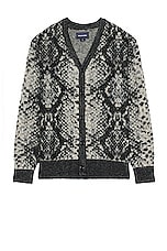 thisisneverthat Phyton Jacquard Knit Cardigan in Black, view 1, click to view large image.