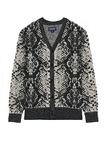 thisisneverthat Phyton Jacquard Knit Cardigan in Black, view 1, click to view large image.