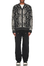 thisisneverthat Phyton Jacquard Knit Cardigan in Black, view 4, click to view large image.