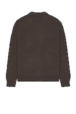 thisisneverthat Velvet Knit Zip Polo in Brown, view 2, click to view large image.