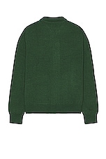 thisisneverthat Velvet Knit Zip Polo in Green, view 2, click to view large image.