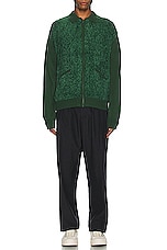 thisisneverthat Velvet Knit Zip Polo in Green, view 4, click to view large image.