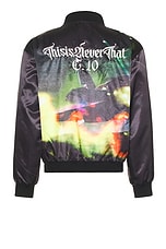 thisisneverthat Flame Satin Jacket in Black, view 1, click to view large image.