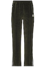 thisisneverthat Velour Track Pant in Green, view 1, click to view large image.