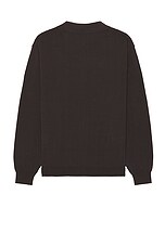 thisisneverthat Cable Knit Zip Polo in Brown, view 2, click to view large image.