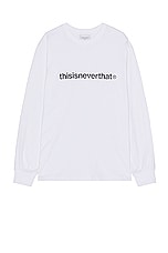 thisisneverthat T-logo Long Sleeve Tee in White, view 1, click to view large image.