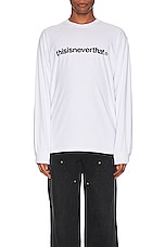 thisisneverthat T-logo Long Sleeve Tee in White, view 3, click to view large image.