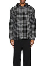 thisisneverthat Fcp Plaid Check Hood Shirt in Black, view 3, click to view large image.