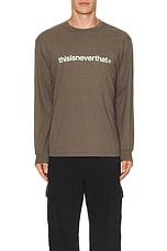 thisisneverthat T-logo Long Sleeve Tee in Dark Mocha, view 3, click to view large image.