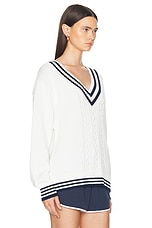 THE UPSIDE Louie Sweater in White, view 2, click to view large image.