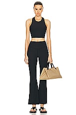 THE UPSIDE Ribbed Florence Flare Pant in Black, view 4, click to view large image.
