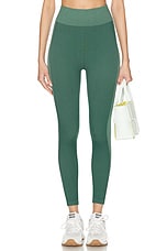 THE UPSIDE Rib Seamless 25 in Midi Pant in Pine & Matcha, view 1, click to view large image.