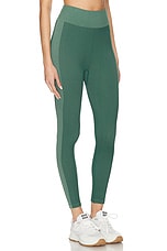 THE UPSIDE Rib Seamless 25 in Midi Pant in Pine & Matcha, view 2, click to view large image.