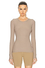 THE UPSIDE Tammy Long Sleeve Top in Pebble, view 1, click to view large image.