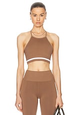THE UPSIDE Form Seamless Angie Crop Top in Brown, view 1, click to view large image.