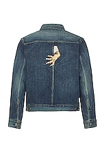 Undercover Hand Denim Jacket in Indigo, view 2, click to view large image.