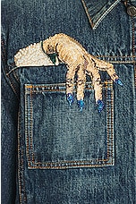 Undercover Hand Denim Jacket in Indigo, view 3, click to view large image.